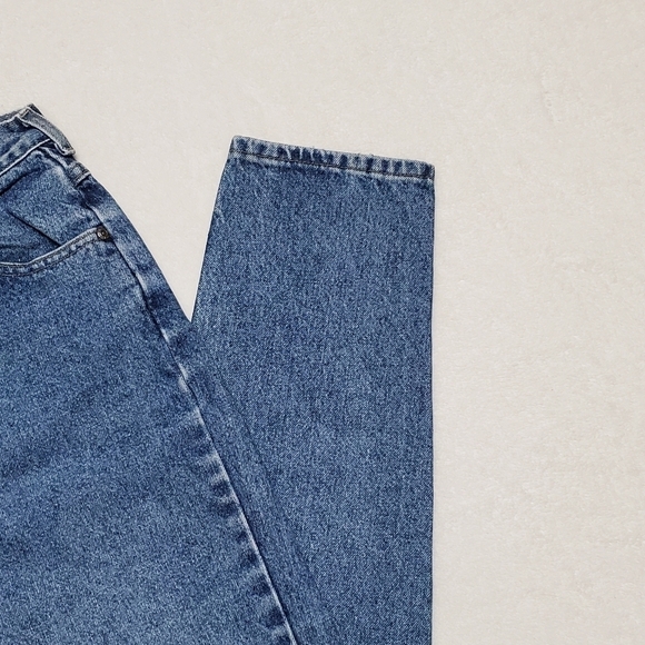 VINTAGE 90s Lee Mid Wash Distressed Stone Wash High Rise Jeans 12 Long - Picture 6 of 13